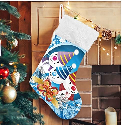 גרבי חג המולד של Alaza לחג המולד של שלג קלאסי קלאסית קישוטי גרביים גדולים להתאמה אישית לעיצוב המסיבה של עונת החגים המשפחתית 1 חבילה, 17.7