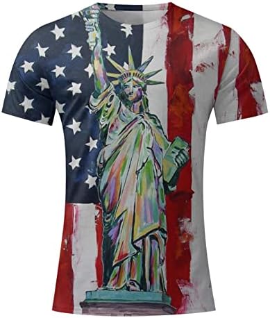 XXBR Mens Mens Patriotic Patriotier חולצות שרוול קצר, 4 ביולי דגל אמריקה דגל גרפי צמרות שריר קיץ דק טייז
