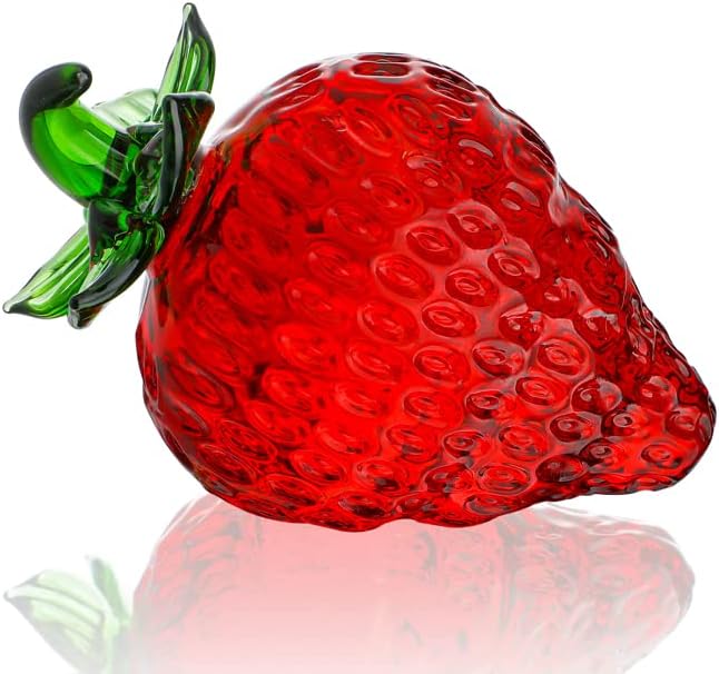 זכוכית אדום תות אדום ופסלון פירות פירות פירות ירקות