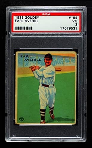 1933 Goudey 194 Earl Averill Cleveland Indians PSA PSA 3.00 אינדיאנים