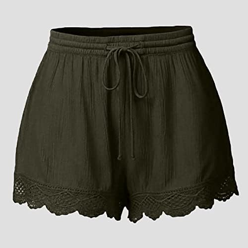 מכנסי נשים קצרים נוח נשים קיץ תחרה אופנתית בתוספת חבל גודל מכנסיים קצרים יוגה ספורט שני תלבושות מכנסיים קצרים עבור
