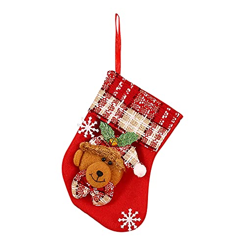 גרבי חג המולד תליוני תיק מתנה שקיות ממתקים קטנות של ילדים קטנים גרבי גרבי גרביים שקיות מתנה חג המולד עץ עץ תלוי קישוט