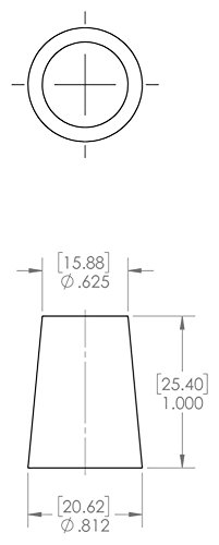 Caplugs SH-51064 מיסוך תקע פקק רגיל. RC7, לחיבור מינימום 0.625 מקסימום 0.812 גובה 1.000 , טבעי