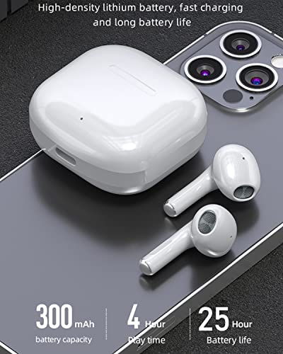 אוזניות אייפון 2023 הגרסה האחרונה אוזניות בלוטות ' אלחוטיות עם מארז טעינה מהיר, ריצה / כושר עד 25+ שעות שימוש