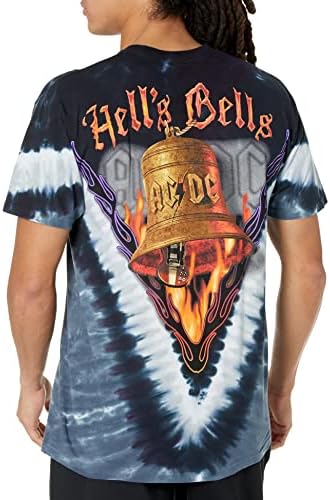 כחול נוזלי Mens AC/DC פעמוני Hells v חולצת טריקו שרוול קצר