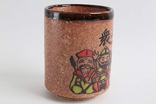 מינו כלי קרמיקה יפנית סושי יונומי כוס תה צ'וואן שבעה אלים ברי מזל חום נעשה ביפן YAY039