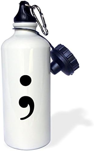 3drose semicolon סגול בקבוק מים ספורט, 21 גרם, לבן