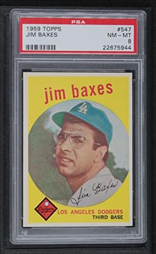 1959 Topps 547 Jim Baxes Los Angeles Dodgers PSA PSA 8.00 Dodgers