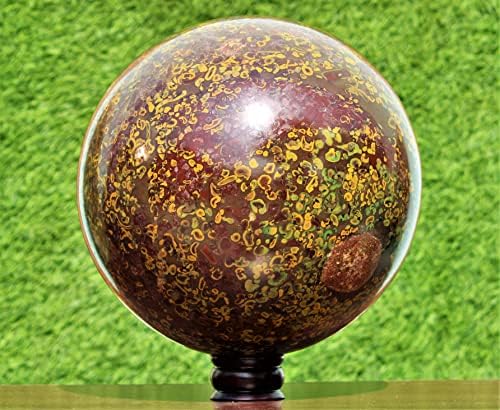 כדור מעולה ענק ענקי חום מלוטש אג'ובה ג'ספר אבן קריסטל כדור צ'אקרה ריפוי קוורץ מינרלים כדור גדול דגימה גלובוס אורב