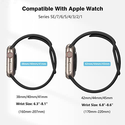 FRDERN 6 Pack Apple Watch להקה: תואם ללהקות iwatch 45 ממ 44 ממ 42 ממ 41 ממ 40 ממ 38 ממ רצועת ספורט רכה רצועת סיליקון רצועת כף היד לסדרת