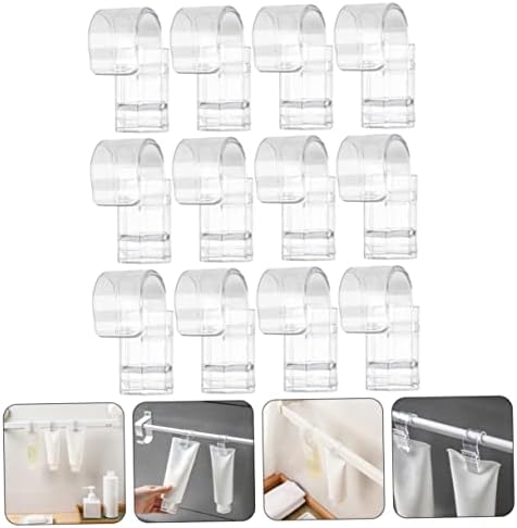 FOMIYYS 12 יחידות קליפ משחת שיניים קליפ קליפ ניקוי פנים מרובה תכליתי ווים פלסטיק לניקוי חדר אמבטיה ניקוי חדר אמבט
