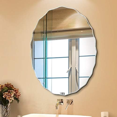 אמבטיה מראה מודרני אמבטיה מראה סגלגל קיר איפור רכוב מודרני ללא מסגרת יהירות הלבשה שולחן קוסמטי עבור רחצה סלון חדר שינה