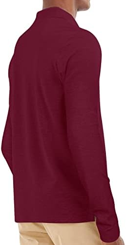חולצות פולו שרוול ארוך של פינקרקו לגברים חולצות פולו כותנה מזדמנת