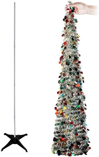 AMOSFUN 1 PC 150 סמ PET PET גבוה פלסטיק מתקפל עץ חג המולד עץ חג המולד עץ מפלגת חג המולד