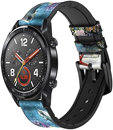CA0027 אקווריום 2 עור וסיליקון רצועת רצועת שעונים חכמה עבור שעון כף היד Smartwatch Smart Watch גודל