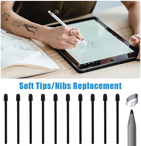 10 יחידות סמן עט טיפים/שפיץ עבור מדהים 2, יצרנית עט טיפ החלפת חרט ציפורן אביזרי עבור מדהים רך סיבי עט טיפ עם כלי