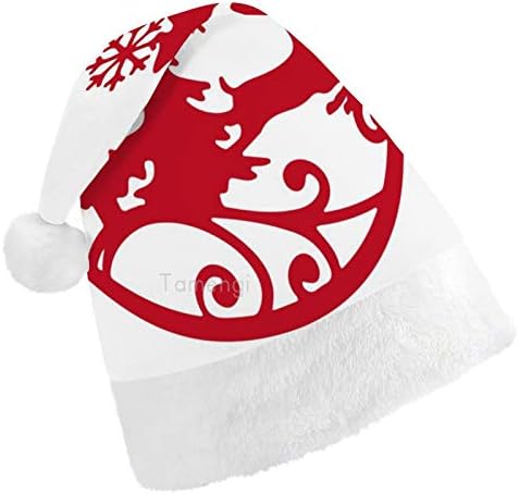 חג המולד סנטה כובע, מעגל חג המולד איילים חג המולד חג כובע למבוגרים, יוניסקס נוחות חג המולד כובעי לשנה חדשה חגיגי תלבושות חג מסיבת אירוע