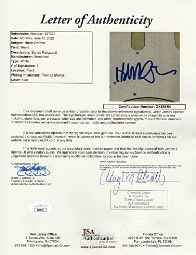 האנס צימר חתם על חתימה בגודל מלא פנדר אדום סטראטוקסטר גיטרה חשמלית א - ג 'יימס ספנס ג' יי. אס. איי אימות ג ' יי. אס. איי. קואה - מלחין
