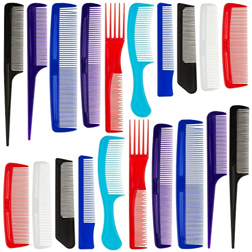 ביטויים 20 מחשב אוסף מסרק צבעוני בלתי ניתן לשבירה, מסרקי שיער עמידים לכל סוגי השיער, מסרקים בלתי ניתנים לשבירה לעיצוב שיער יומיומי, אריזת