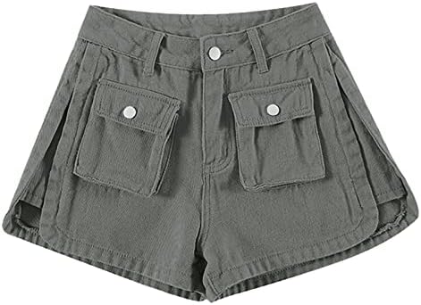 מותניים גבוהות בנות רגל רחבות קיץ מכנסיים קצרים חמים נשים מכנסיים קצרים סקסיים ג'ינס מכנסיים מזדמנים עם כיסים אישה ג'ין מכנסיים