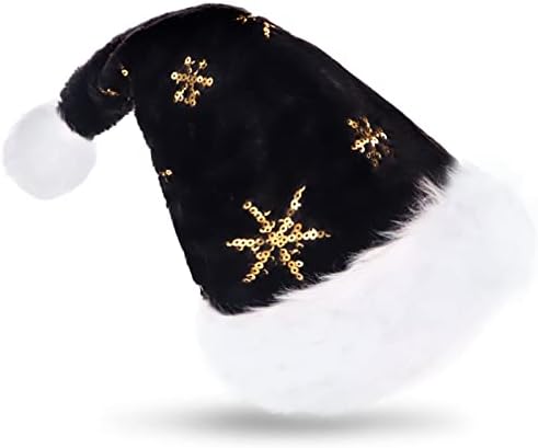 חג המולד כובע סנטה כובע מבוגרים נשים גברים קטיפה שחור חג המולד בארה ' ב מצחיק חג המולד כובעי חג המולד חג כובע למשפחה חדש שנה פסטיבל מסיבת