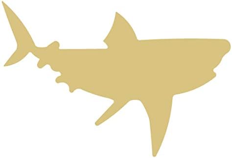 כריש מגזרת גמור עץ ימי דקור אוקיינוס חוף בית דלת קולב בצורת בד סגנון 3