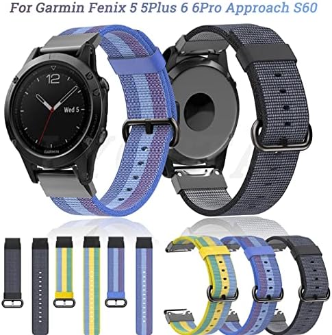 Kdegk 22 ממ ניילון שעון עבור Garmin Fenix ​​6 6x Pro Strist Strap Fenix ​​5 5plus 935 S60 Quatix5 שחרור מהיר אביזר Smartwatch