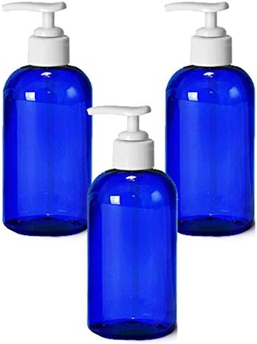 פרפומים גדולים 8 גרם בקבוקי משאבת פלסטיק כחול ריק קרם קרם משאבת סבון בקבוקים עם משאבות לבנות, לשמפו, סבון, ג'ל, קרם גוף למטבח, חדר אמבטיה