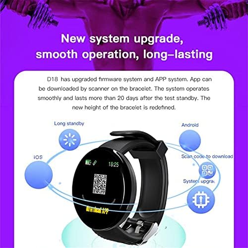 IYYVV שעון חכם חדש לנשים וגברים, מלא כושר מגע שעון 1.44 '' D18 עם מעקב בריאותי, ניטור שינה ， צג דופק, רב -תכליתי עמיד למים חיצוני Smartwatch