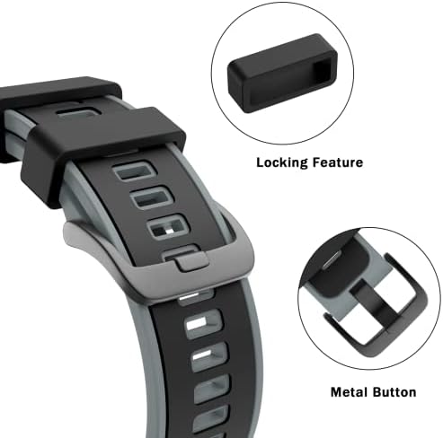 רצועות איזאבייק תואמות ל- Garmin Vivoactive 4/Samsung Galaxy Watch 46 ממ, 22 ממ פס סיליקון עבור Ticwatch Pro S2 // E2/Venu 2/Samsung Gear