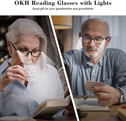 משקפי קריאה של OKH עם עדשת אור בהיר, אנטי כחול, קוראים נטענים להבהיר להבהיר לגברים נשים