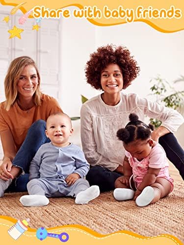 50 זוגות גרבי כותנה לתינוקות גרבי קרסול ילודים גרביים יוניסקס גרביים למתיחות גרביים לבנות בנות תינוקות, 0-6 חודשים