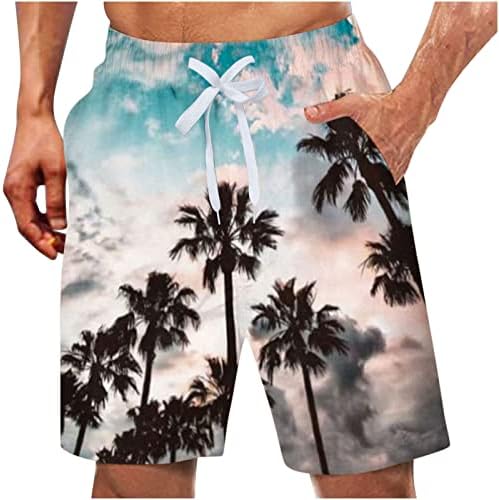 מכנסי חוף בגודל פלוס לגברים תלת מימד מודפסים מותניים אלסטיים גלישה חוף מכנסיים קצרים רשת רשת חוף וינטג 'קלאסיים מכנסיים קצרים