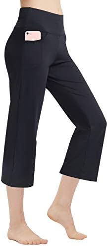 מכנסי קפרי יוגה לנשים זרוני עם כיסים אימון מתלקח טרקלין חותלות אתחול מכנסי יבול יבול