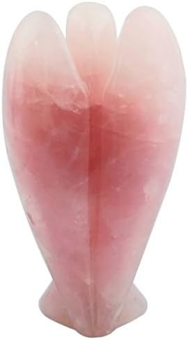 רוקקלוד ריפוי קריסטל אבן חן מגולפת כיס גביש גביש אפליאן פסלוני מלאך 3 אינץ ', קוורץ ורד