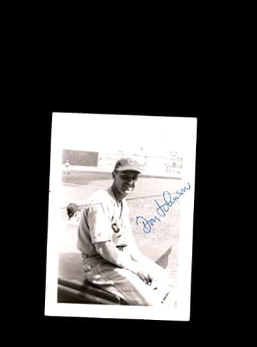דון ג'ונסון חתום על וינטג 'בתצלום 3x4 מקורי של 1940 ב- Wrigley Autograggle Chicago Cubs
