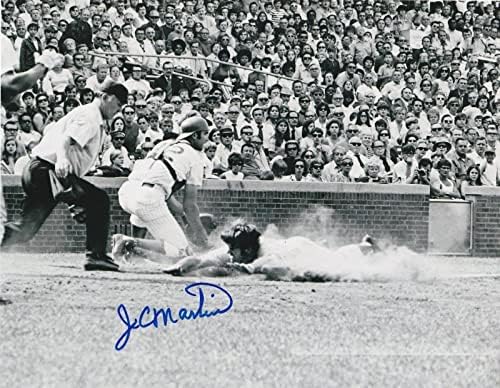 J.C. Martin Chicago Cubs w/Pete Rose Action חתום 8x10 - תמונות MLB עם חתימה