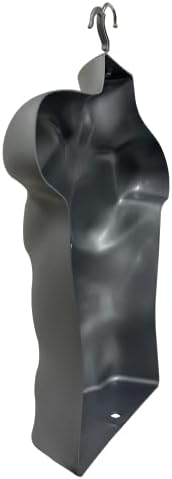 DisplayTown 5 חבילה צורת הזרקת זריקת בובה זכר אפורה צורת שמלת גוף גוף מעוגלת חצי גוף עם וו תלוי בלבד, מידות S-M