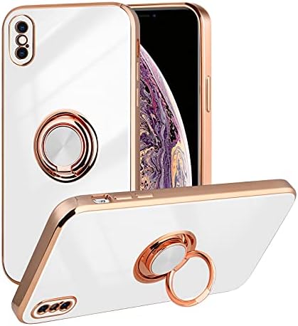 ITELINMON למקרה מקסימום של iPhone XS, אנטי-סקרט אנטי-צנרת אנטי-גולשת אולטרה-עילאי קטינה מגנטית כיסוי הרכבה לאייפון XS MAX 6.5 אינץ '-לבן