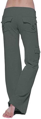 מכנסי יוגה של מטען גבוה במותניים מכנסי אימון ברגליים רחבות עם כיסים מכנסי משיכה נוחים רופפים חותלות מזדמנים