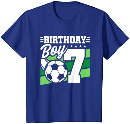 ילדים כדורגל מסיבת יום הולדת-7 בן ילד-7 יום הולדת חולצה