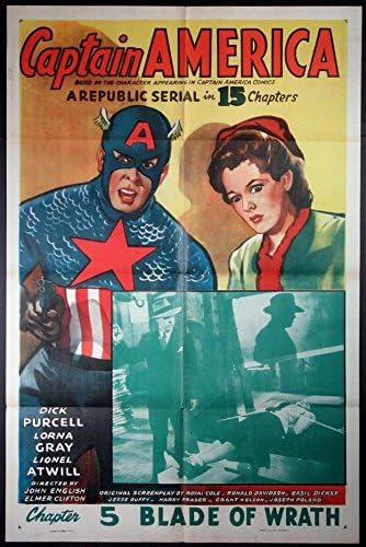 קפטן אמריקה דיק פרסל רפובליקה סדרתית 1944 פוסטר סרט מקורי 27x41 פוסטר אחד