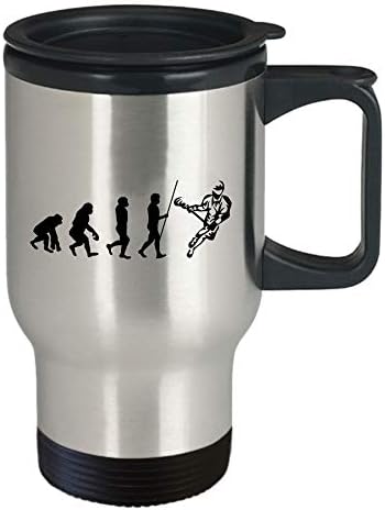 לספל נסיעות קפה של לקרוס הטוב ביותר מצחיק מיוחד באדם רפה כוס תה רעיון מושלם לגברים נשים קרוס אבולוציה
