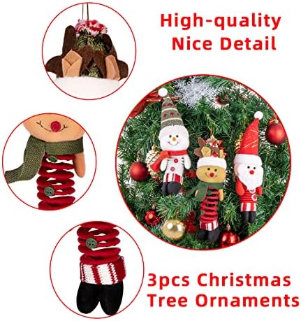 חג המולד כובע,סנטה כובע,חג המולד חג כובע למבוגרים, חג המולד עץ קישוטי סטים, 3 יחידות 10 אינץ תליית קטיפה חג המולד קישוטי קישוטים, חג המולד