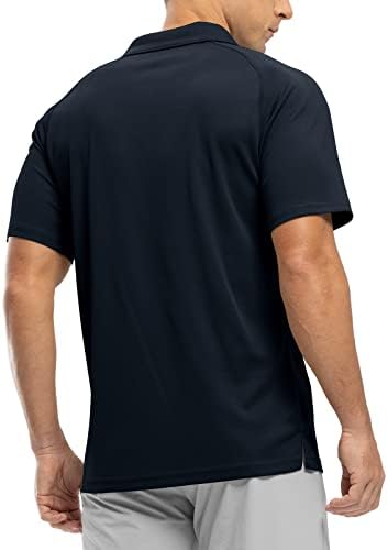 חולצות פולו לגברים של Rdruko עם כיס שרוול קצר בכושר יבש 1/4 Zip Golf Sports Collaried חולצות T