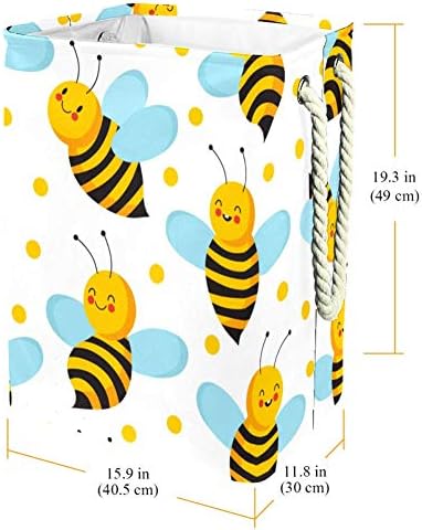 דפוס דבורים מעופפות חמוד 300 ד אוקספורד עמיד למים סל כביסה סל כביסה גדול לשמיכות צעצועי בגדים בחדר שינה