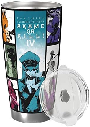 Urumax anime akame ga Kill 20oz CAR CUP CUP BISDISTED STRAWSTLES BUDBLSTS כוס קיר כוס ואקום כוס קיר