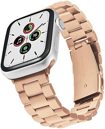 Binlun תואם להקת Apple Watch 44 ממ 45 ממ רצועת מטאל מט ללהקות IWatch סדרה 8 7 SE2 SE 6 5 4 זהב ורד