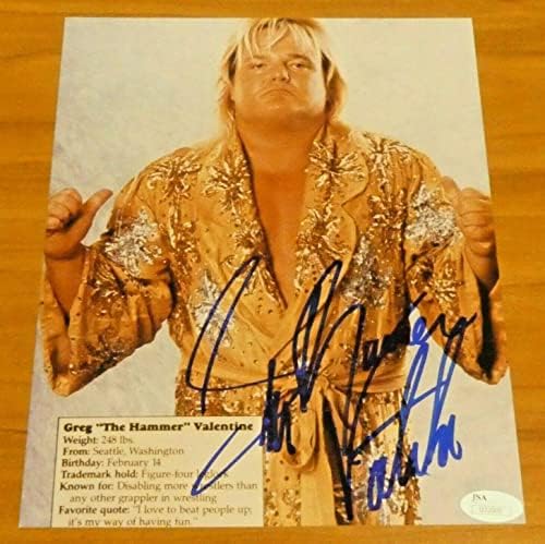 גרג הפטיש Valentine חתום Pro Wrestling 8x10 צילום עם JSA COA - תמונות היאבקות חתימה