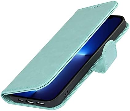סיילור טק אייפון 13 פרו מלא פוליו להעיף מקרי כיסוי עם כרטיס חריצים מגנטי סגירת רגלית רצועת יד מנטה ירוק